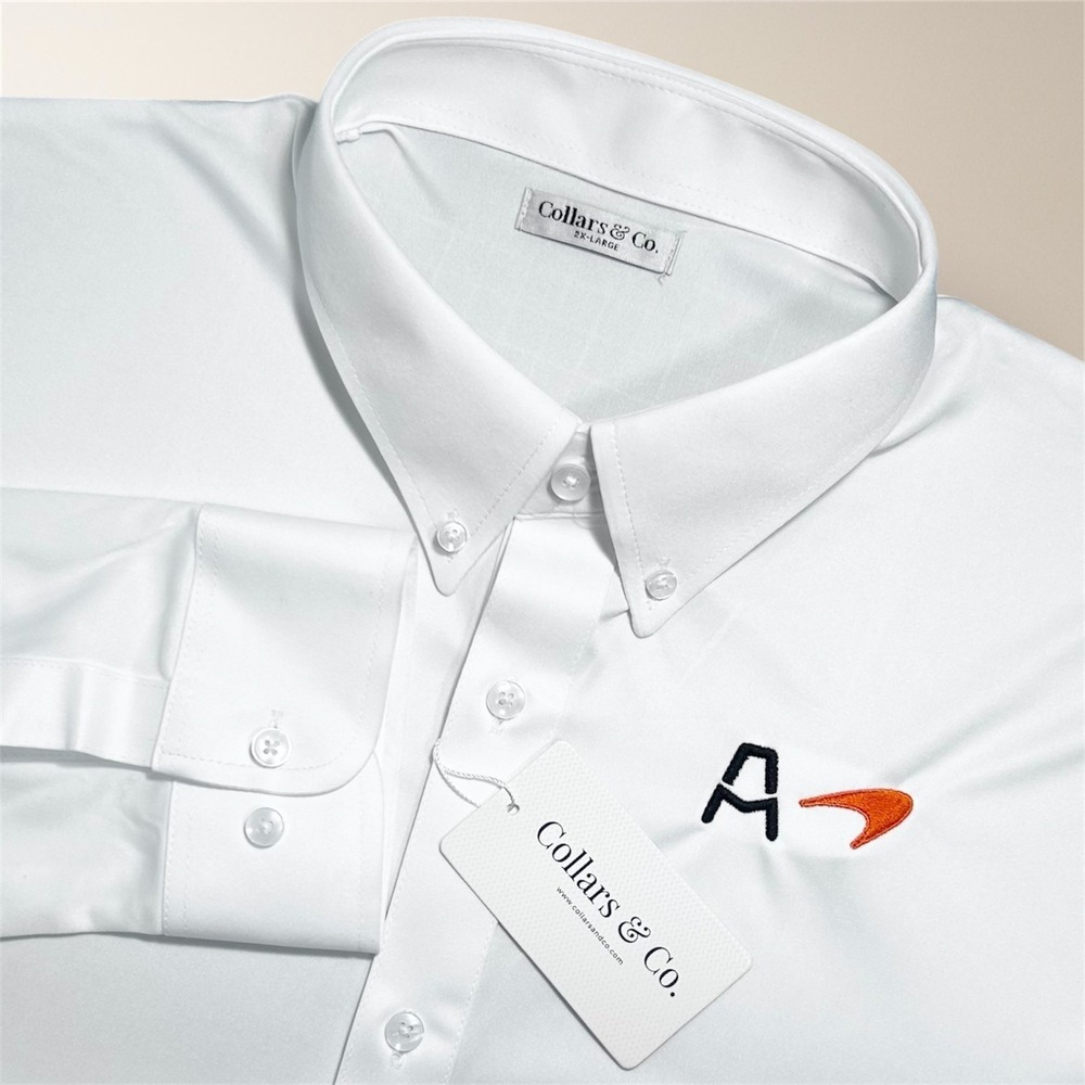 Collars & Co 2XL Arrow McLaren White Apex Performance Button‎ Down Shirt IndyCar